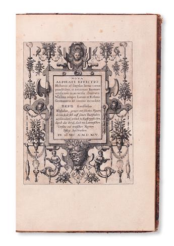BRY, THEODOR DE; and BRY, JOHANN THEODOR DE. Nova alphati effictio.  1595